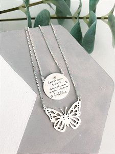 Escapulário Borboleta - Prata 925