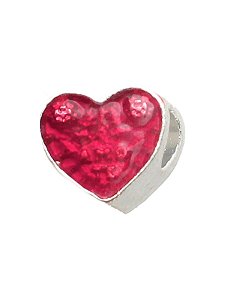 Berloque separador Coração vermelho - Folheado a prata