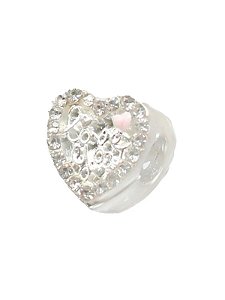 Berloque separador coração love - Folheado a prata