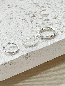 Combo 3 Piercings fake - Folheado a prata