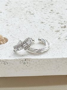 Combo 4 Piercing fake - Folheado a prata