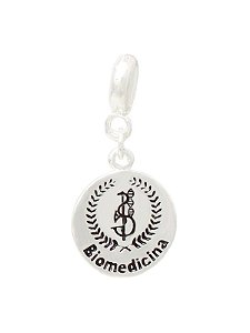 Berloque biomedicina - Folheado a prata