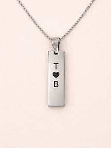 Colar plaquinha personalizada - Aço inox