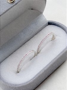 Par de Aliança Bella Rosa - Prata 950