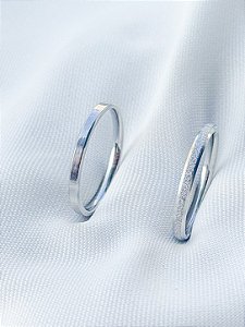 Par de Aliança Snow 2mm - Aço Inox