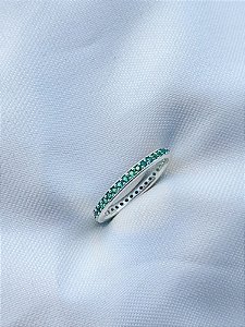 Anel aparador Noruega Verde - Prata 950