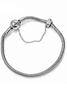 Pulseira Berloque Fecho redondo com trava - Aço Inox