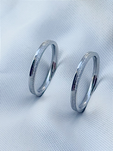 Par de Aliança Alice 2mm - Aço Inox
