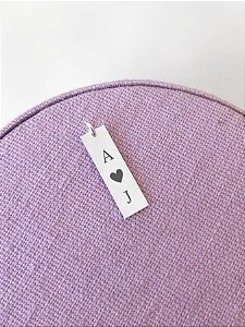 Colar Plaquinha P com iniciais + coração - Prata 925