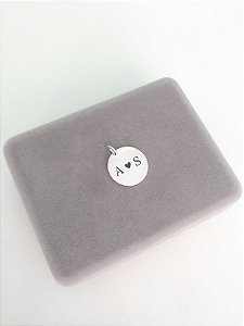 Colar Redondo Iniciais + coração simples - Prata 925