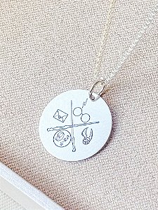 Colar Elementos redondo Harry Potter - Prata 925