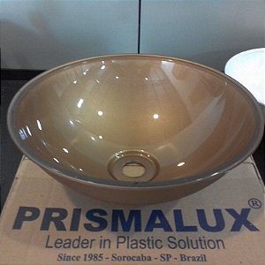 Cuba Plástica DOURADA Redonda de Sobrepor (Apoio) Para Banheiro