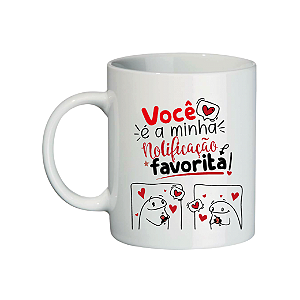Caneca de Porcelana Flork Meme - Notificação Preferida Dia dos Namorados 300ml