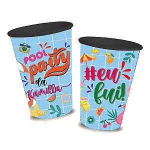 Kit 100 Copos Ecológico 550ML 360º- Personalizado - Pool Party