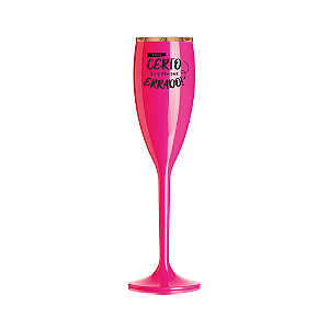 Taça de Champanhe com Borda Metalizada Rosê