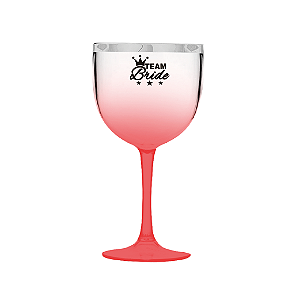Taça de Gin Degradê com Borda Metalizada Prata - Personalizada