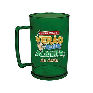 Caneca de Chopp 450ml - Esperei chegar o verão, tirei a aliança do dedo - CARNAVAL