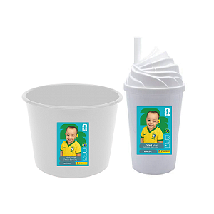 Kit Cinema - Balde de Pipoca 1,5L + Copo Chantilly 500ml - Figurinha da Copa