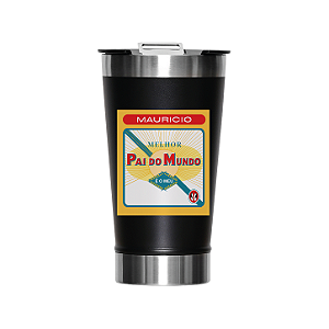 Copo Térmico Personalizado com Tampa e Abridor 473 ml - Dia dos Pais - Edição Marcas de Bebidas