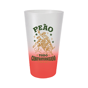 Copo Ecológico Degradê 650ml Personalizado - Confra 2026 - Peão todo confraternizado