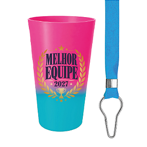 Copo Ecológico Degradê 650ml com Tirante Personalizado – Confra 2026