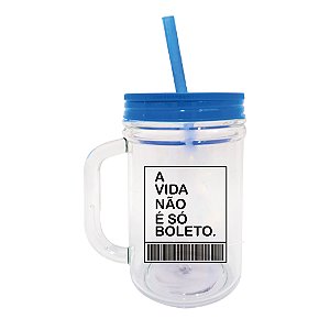 Caneca com Tampa e Canudo 400ml Personalizada