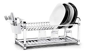 ESCORREDOR MAK.INOX 20 PRATOS MONTADO C/ PORTA TALHER PLASTICO 20.20