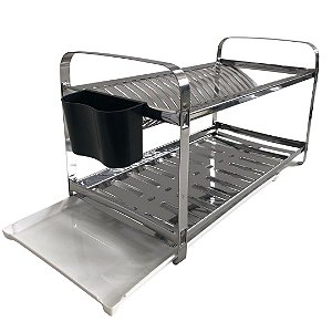 KIT MAK.INOX ESCORREDOR 20 PRATOS DESMONTADO PORTA TALHER PLASTICO 85.07 + BANDEJA COLETORA AGUA BRA