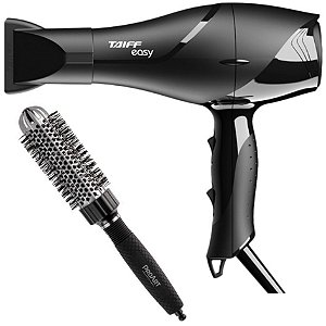 KIT - SECADOR PROFISSIONAL TAIFF EASY 1700W 127V + PROART ESCOVA VENT PRO PRATA 33MM - EPT02B