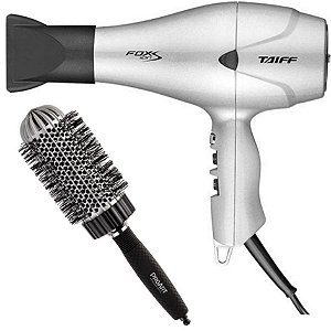 KIT - SECADOR TAIFF FOX ION S PRATA 2100W 220V + PROART ESCOVA PROF VENT PRO PRATA 50MM - EPT03B