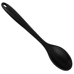 COLHER DE SILICONE 27,5X5,5CM PRETO MAK INOX 2212I