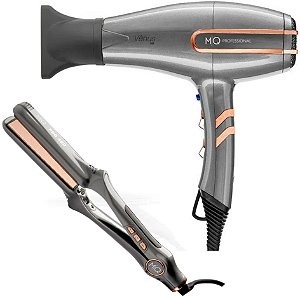 KIT MQ PROFISSIONAL - SECADOR DE CABELO VÊNUS CHUMBO 2400W 127V + PRANCHA PRO 480 480°F / 250°C BV
