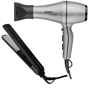 Kit - Secador Taiff Style Prata Pro 2000w 127v + Prancha Gama G-evo Iht Silk Chrome Titanium 250ºc