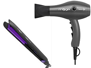 Kit Mega - Secador De Cabelo Nano Ion 2000w 220v + Prancha Turbo Action 230ºc Biv