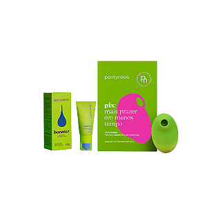 Kit Pantynova - Sugador Clitoriano PortÁtio Pix Verde + Lubrificante Booster 20g