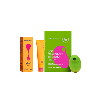 Kit Pantynova - Sugador Clitoriano PortÁtio Pix Verde + Lubrificante Gloss BeijÁvel 50g