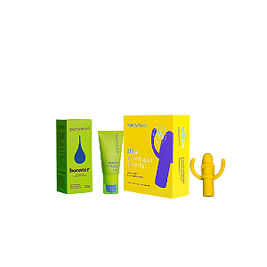 Kit Pantynova - Vibrador De Encaixe Clits Amarelo + Lubrificante Booster 20g
