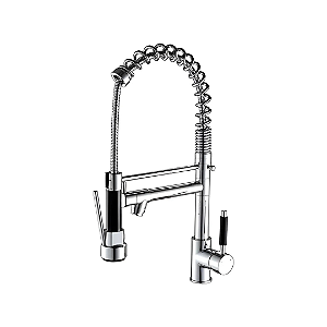 Torneira Cozinnha Gourmet Tor-001 Monocomando 50cm Com Ducha Domum Prata