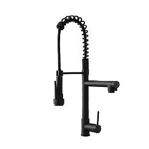 Torneira Cozinnha Gourmet Tor-005 Monocomando 50cm Com Ducha Domum Preta