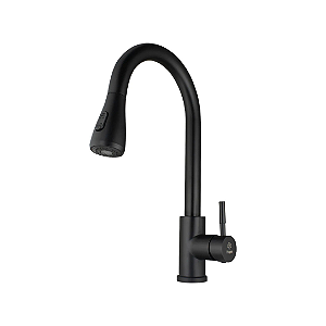 Torneira Gourmet 194018 Monocomanda ExtensÍvel Preta Escovada Domum