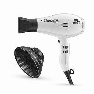 Kit Parlux - Secador Advance Light Ion Ceramic Branco 2200w 220v + Difusor Magic Sense