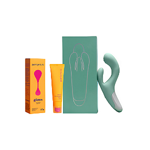 Kit Pantynova - Vibrador Eita Verde + Lubrificante Gloss BeijÁvel 50g