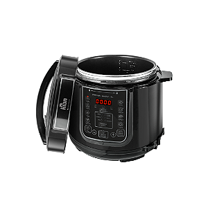Panela De Pressão Elétrica Kian Ppe-101 5l Preta 900w Com Timer, Controle De Temperatura E Travas De Segurança 220v