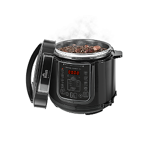 Panela De Pressão Elétrica Kian Ppe-102 6l Preta 1000w Com Timer, Controle De Temperatura E Travas De Segurança 220v