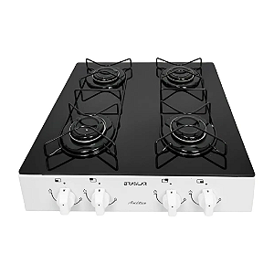 Fogão De Mesa Braslar Asiático Junior 4 Bocas Branco A Gás Acendimento Manual
