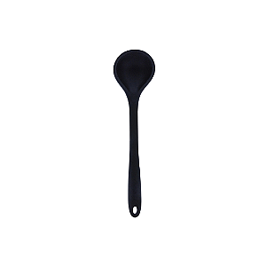 Concha De Silicone Preta Mimo Style 28,5 Cm Para Sopas Caldos Feijão E Molhos