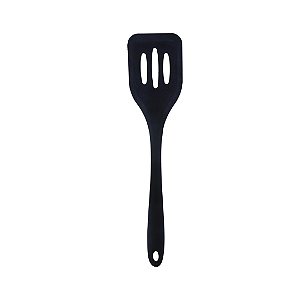 Espátula Vazada De Silicone Preta Mimo Style 29,5 Cm Para Panelas Antiaderentes