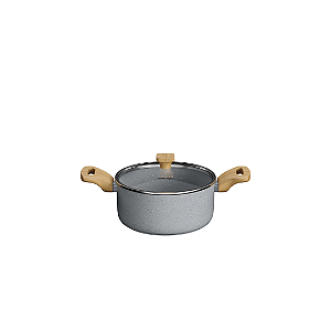 Caçarola Mimo Style Grafito 24cm 3,4l Cerâmica Indução Com Tampa