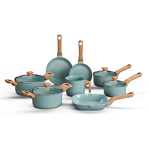 Conjunto 8 Panelas Pratic Cook Green Mimo Style Antiaderente Indução