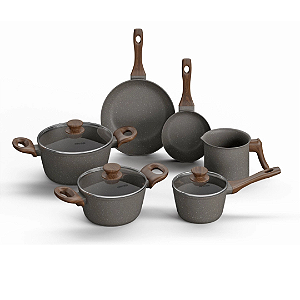 Conjunto De Panelas 6 Peças Style Cook Grafito Mimo Style Cerâmica Indução